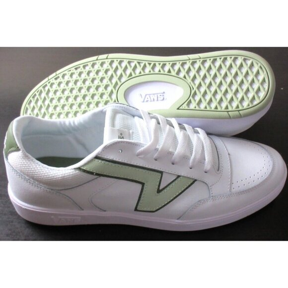 Vans Men's Lowland Cc Sport White Light Green Leather Skate Shoes Sizes NIB - Picture 2 of 5